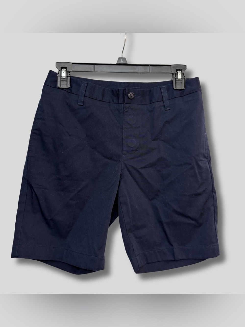 Lands’ End Girl’s Navy Adjustable Cotton Bermuda Shorts